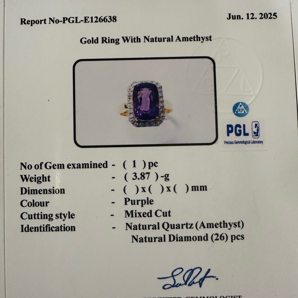 Amethyst gold and diamonds set - Picture 15 of 15